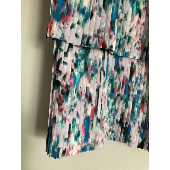 NEW J. Crew Tiered Pleated Mini Skirt 10 Lavender Colorful Watercolor - Picture 2 of 10